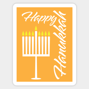 Happy Hanukkah greeting with Menorah illustration Sticker